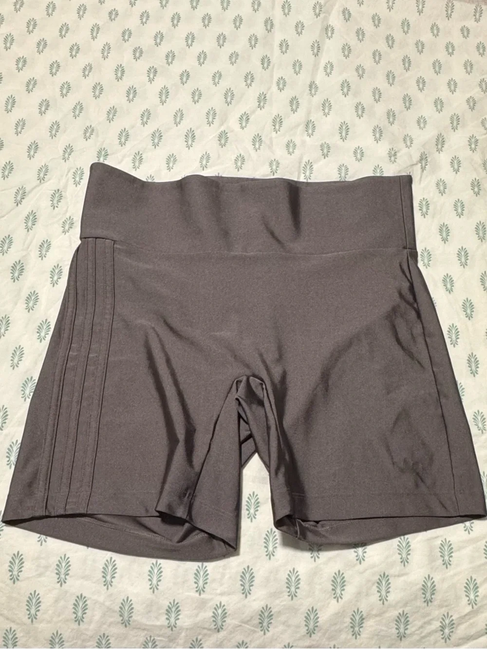 Adidas 3-Stripes Spandex Charcoal Biker Shorts - Size L